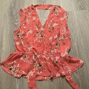 Soho NY & Company blouse Size S Floral Pink. 1st pic is front 3rd pic is back